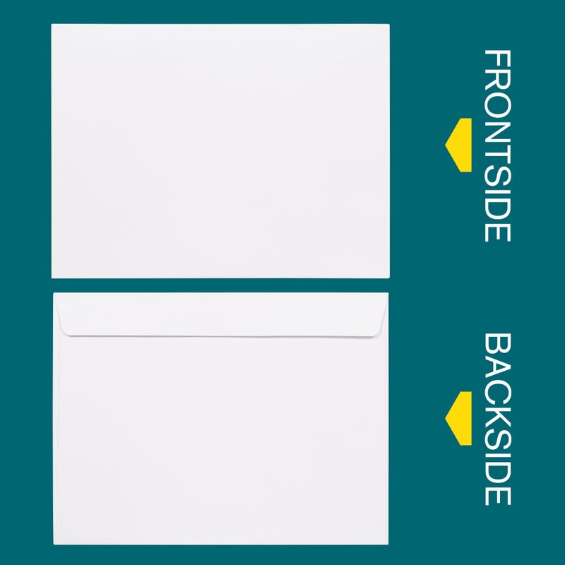 EnDoc 9x12 Booklet Envelopes Self Seal - 100 pack - Mailing Large Envelopes 9 x 12 Peel & Seal Closure - Open-Side Blank Plain White 28 lb Paper, for Home, Office and Business - Image 2
